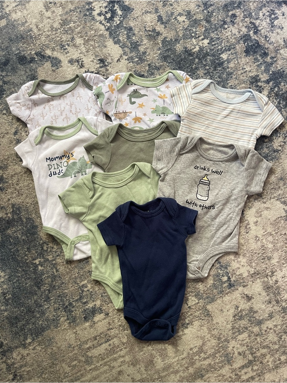 0-3 Month Boy Short Sleeve Onesies Lot
